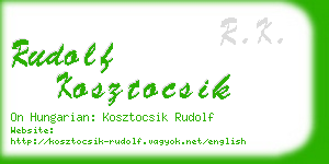 rudolf kosztocsik business card